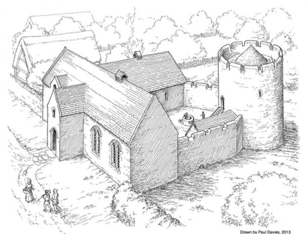 How the manor house at Trellech might have looked, judging by the discovered remains