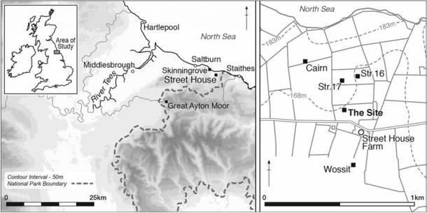 Map indicating the location of the newly-discovered Loftus Street House saltworks in North Yorkshire. (S.J Sherlock / Antiquity)