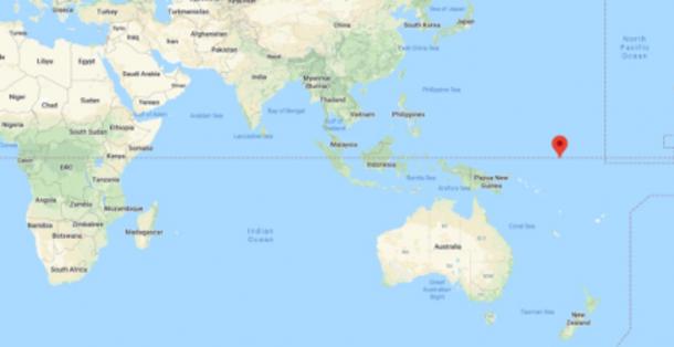 Ubicación de Nauru, Océano Pacífico (Google Maps)