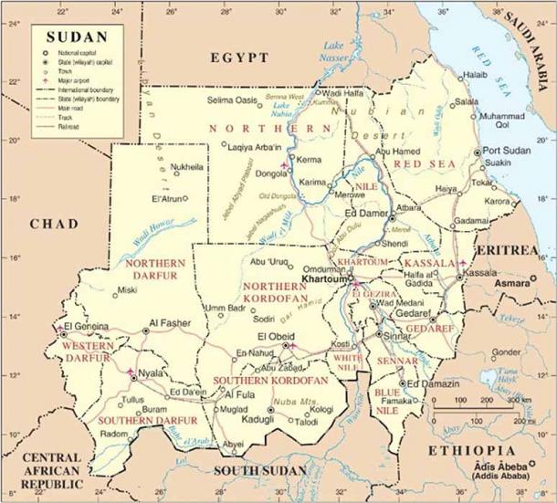 Un mapa de Sudán (Muhammad Daffa Rambe / CC BY-SA 3.0)