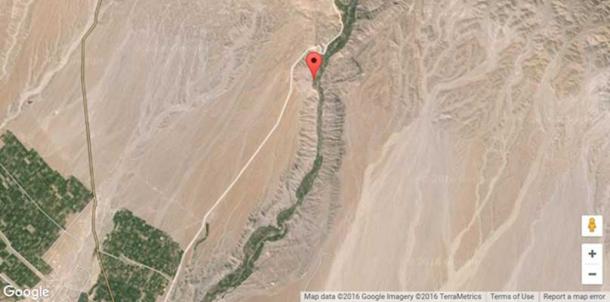 The ancient site of Quilcapampa, Peru [marked]. The rocky, sandy landscape hosts many mysterious geoglyphs.