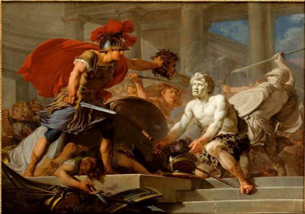 The marriage of Perseus and Andromeda disturbed by Phineus by Hugues Taraval.  (Public domain)