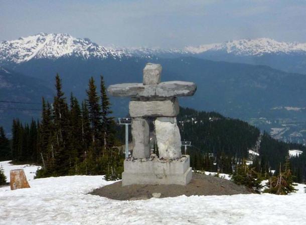 The mascot logo of the 2010 Winter Olympics, located on Whistler Mountain.