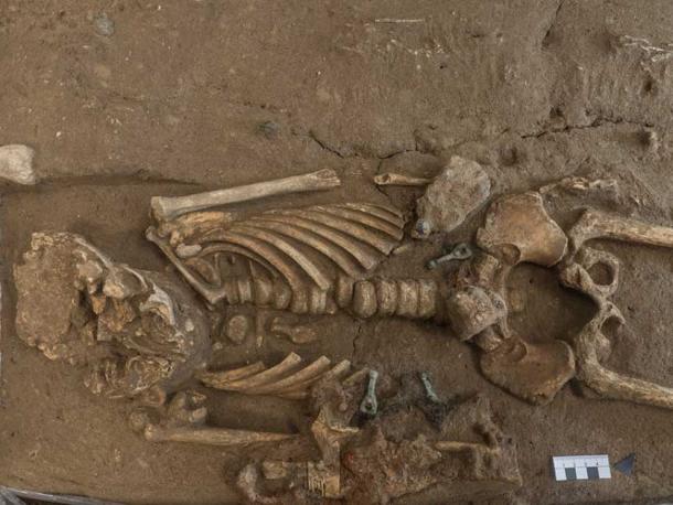 An early medieval child’s grave was discovered along with silver artifacts and fittings. (Adrian Jost / Archäologische Bodenforschung Basel-Stadt)