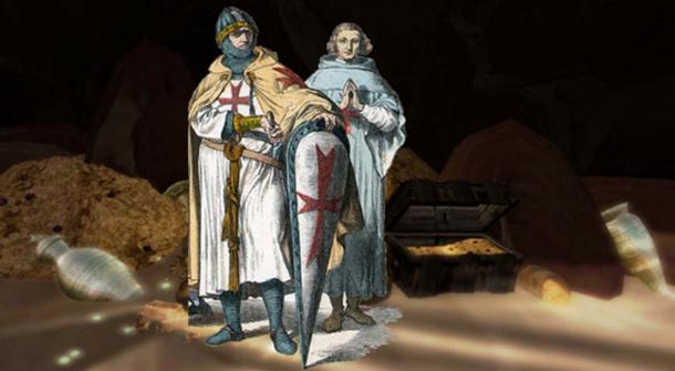 Composite image of members of the Knights Templar