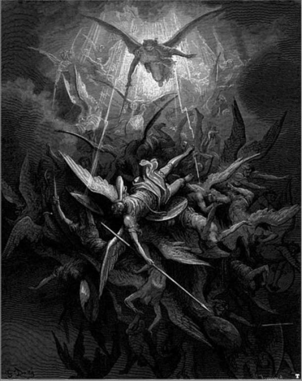 Michael casts out the rebel angels, from Milton’s ‘Paradise Lost’.