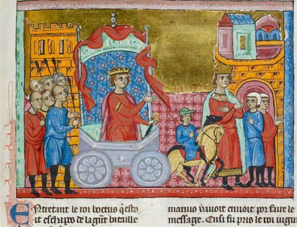 Framed miniature of King Jugurtha paraded through Rome as a prisoner. (Public Domain)