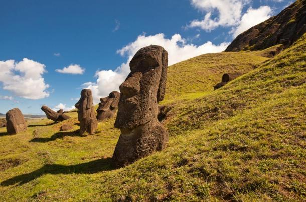The famous moai of Easter Island