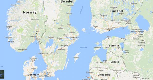 This modern Google map show Saaremaa Island off Estonia’s coast.