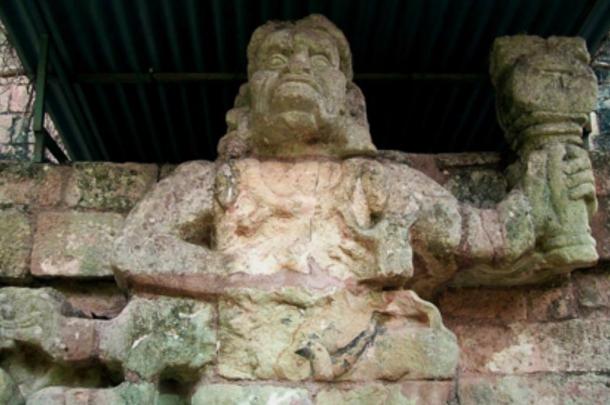 Possible howler monkey god at the World Heritage Site of Copan, Honduras 