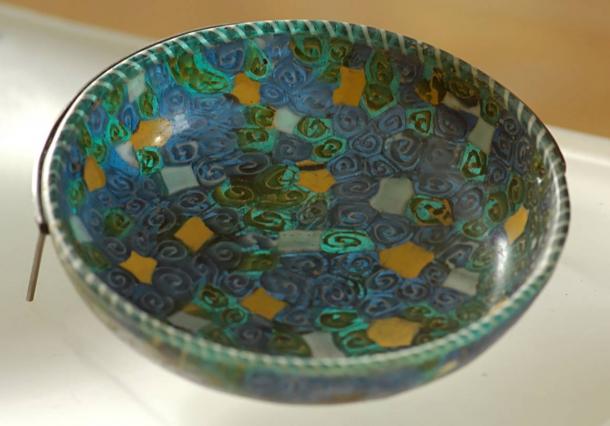 This mosaic glass dish in the Louvre is similar, though a different color, from the one found recently near London. 