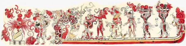 North wall San Bartolo mural discovered in 2001. (Pueblos Originarios)