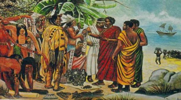 Muslims (some say including Mansa Abu Bakar II) meet with Native Americans.