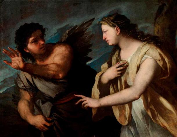 La mitologia romana racconta la storia di Circe che trasforma Picus in un picchio, di Luca Giordano.  (Dominio pubblico)