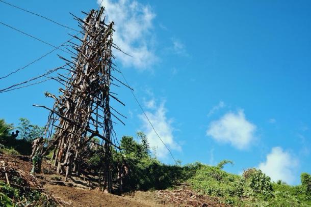 The nagol tower that the contestants perform the land diving from. (simanlaci / Adobe stock)