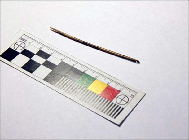 World oldest needle found in Denisova cave. Picture: Mikhail Shunkov, Vesti