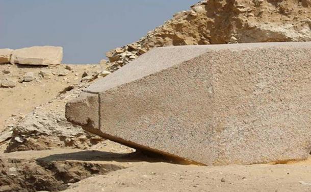 The newly-discovered obelisk in Cairo, dedicated to an Old Kingdom Queen. Credit: Ministry of Antiquities