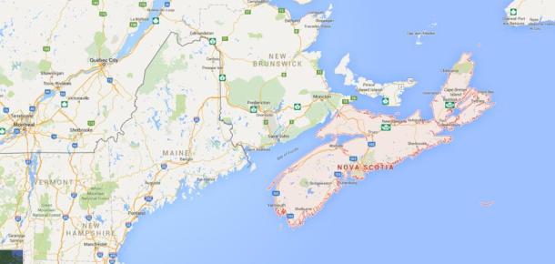 The large body of water to the east is the Atlantic Ocean.