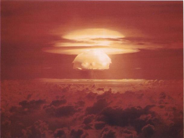 In 1954, the U.S. government set off nuclear bombs on Bikini Atoll five times over a few months. Bikini is near Rongelap Atoll. While Bikini was evacuated, Rongelap was not, and many people contracted radiation sickness and cancer, and many women had stillborn babies. 