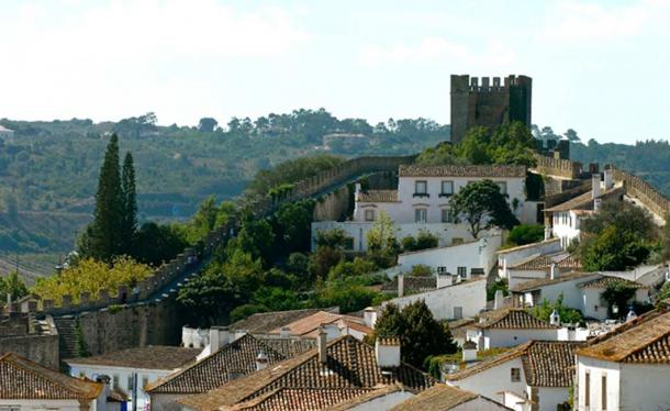 The Óbidos Castle and town in Portugal. 