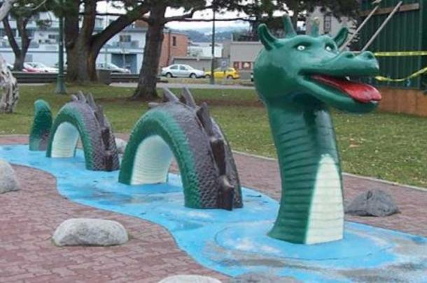 An ogopogo representation in a park in Kelowna, British Columbia, Canada.