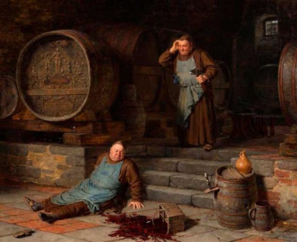 La cervecería más antigua de Weihenstephan ha sufrido muchos desastres. La catástrofe, Eduard von Grützner 1892 (dominio público)