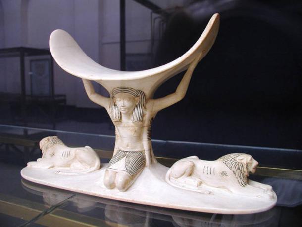 One of eight headrests found in the tomb of Tutankhamun, this elaborately carved ivory headrest depicts the god Shu supporting the carved element where the king’s head would have rested. (Jon Bodsworth / CC-0)