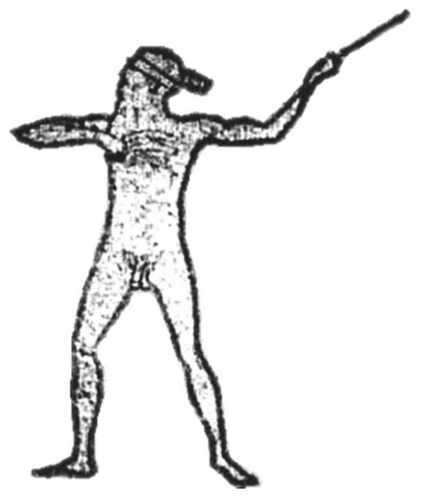 Una ilustración que muestra el contorno de Marree Man por Lisa Thurston, 2005.