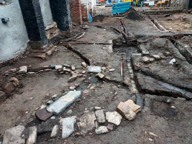 The outlines of the ruins of the Friary of St Saviours, a medieval friary of the Dominican order, where countless, unexplained child remains have been found in an adjacent, separate medieval cemetery. (Andrew Shobbrook / Dyfed Archaeological Trust)