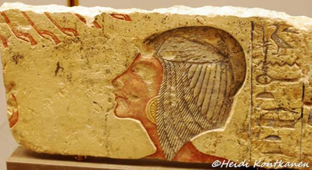 This painted limestone relief originally depicted Kiya, Akhenaten’s ‘Greatly Beloved Wife’ but was later reworked to portray Meritaten his daughter. The splendid North Palace at Amarna was dedicated to this obscure wife. Ny Carlsberg Glyptotek, Copenhagen.