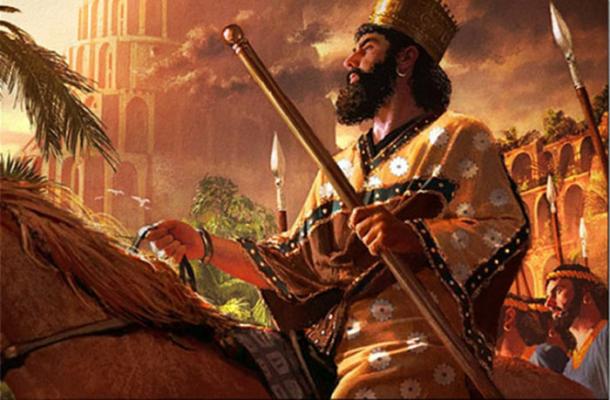 Una pintura de Ciro el Grande al entrar en Babilonia.