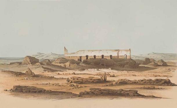 A mid-19th century painting showing the remains of the Ghazali monastery, by Karl Richard Lepsius. (Public Domain)