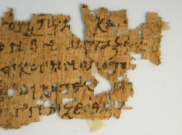The papyrus fragment believed to contain lines from the Gospel of John, dating from A.D. 250 to A.D. 350. Photo: Geoffrey Smith, The University of Texas at Austin via New York Times.