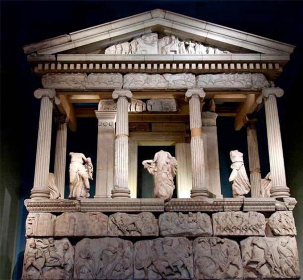 A partial reconstruction of the Nereid Monument at Xanthos in Lycia (Public Domain)