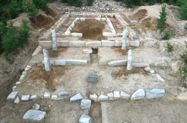 This photo released by the Korean Central News Agency on Aug. 19, 2017, shows the mausoleum of Goguryeo King Suk Jong discovered in North Korea's Kaesong.