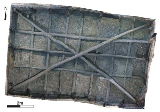 Imagen en planta fotogramétrica aérea del tanque superior de Noceto.