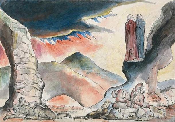 The pit of disease, the falsifiers (1824), William Blake 