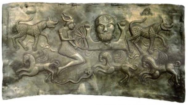 A plate of The Dagda, representing the legendary members of the Tuatha Dé Danann