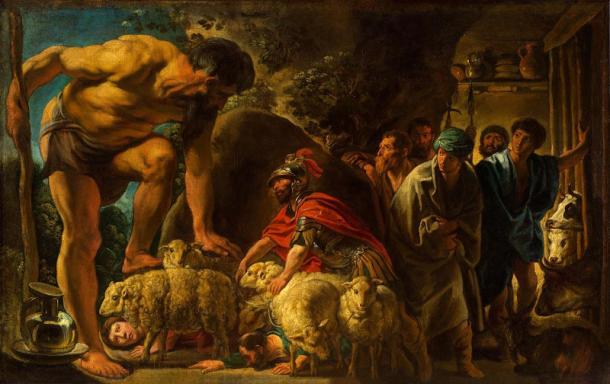 Odysseus in the cave of Polyphemus. By Jacob Jordaens between 1630-1635.