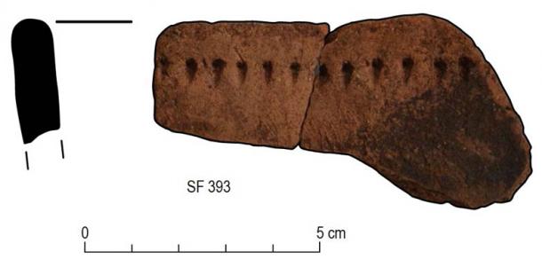 Archaeologists discovered several pottery sherds at the Hirta excavation in the Scottish archipelago of St. Kilda. This image shows decorated rim sherds