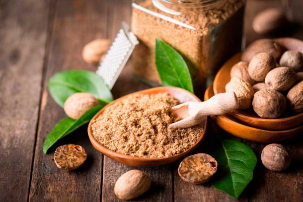Nutmeg is used in powdered form for cooking and medicinal uses. (pilipphoto / Adobe Stock)