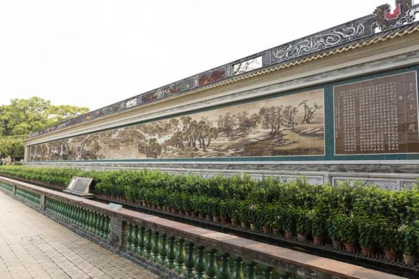 A reproduction of the famous Qingding landscape displayed in Bao Mo Garden in Guangzhou City, China