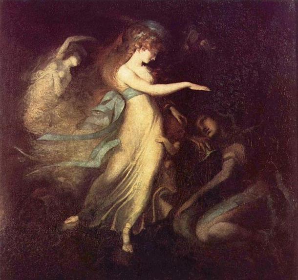 Prince Arthur and the Fairy Queen. (c. 1788) By Henry Fuseli. 