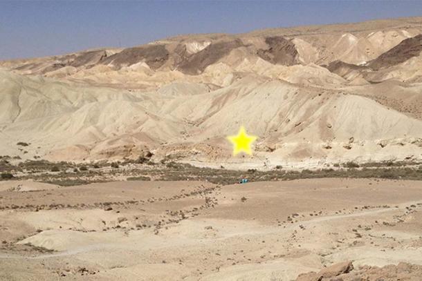 Un nuevo examen reciente de artefactos del desierto de Negev central de Israel ha revelado detalles importantes sobre la coexistencia moderna entre humanos y neandertales en la región. La estrella indica la ubicación de Boker Tashtit. (Instituto de Ciencias Weizmann)