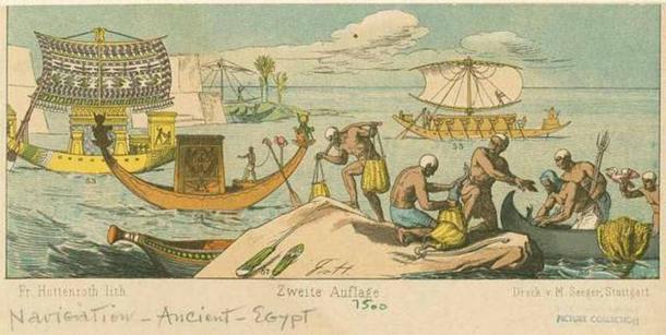 The recent PNAS study on the Giza pyramid builders used previous research and pollen samples to show that canals and boats carried construction materials from quarries for Egypt’s great pyramids. This illustration shows all the kinds of boats the Egyptians had in ancient times and how they were used. (New York Public Library / Public domain)