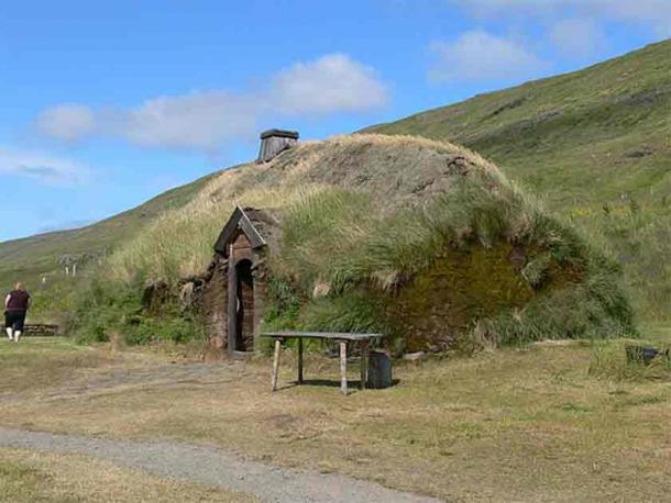 Reconstructed longhouse at Eiríksstaðir. It was the birthplace of his son Leif, the first known European discoverer of the Americas. (Wolfgang Sauber/CC BY-SA 3.0)