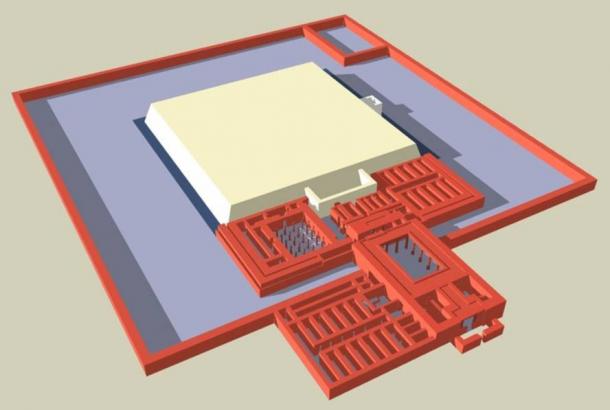 A reconstruction of Neferefre’s unfinished pyramid and funerary complex