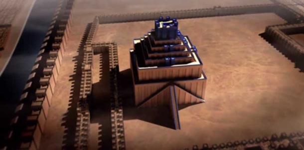 A reconstruction of the tower of Babel from a Smithsonian video screenshot