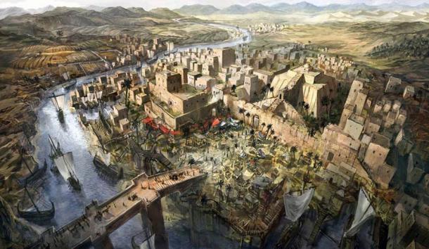 A reconstruction of how an ancient Mesopotamian city could have looked. (Jeff Brown Graphics)