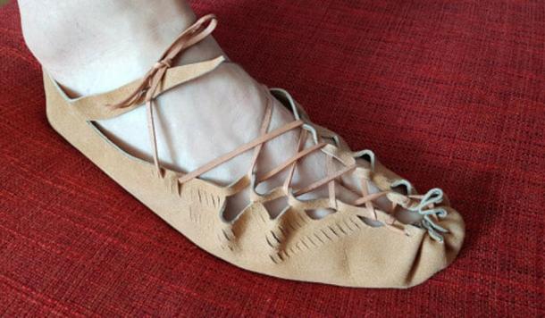 A reconstruction of the Norwegian ice pass Roman era sandal made by conservator Vegard Vike at the Museum of Cultural History, Oslo. (Museum of Cultural History, Oslo)